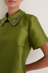 Green Embellished Aurelie Shift Dress