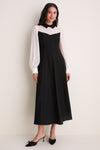 Black and Ivory Riva Tuxedo Dress