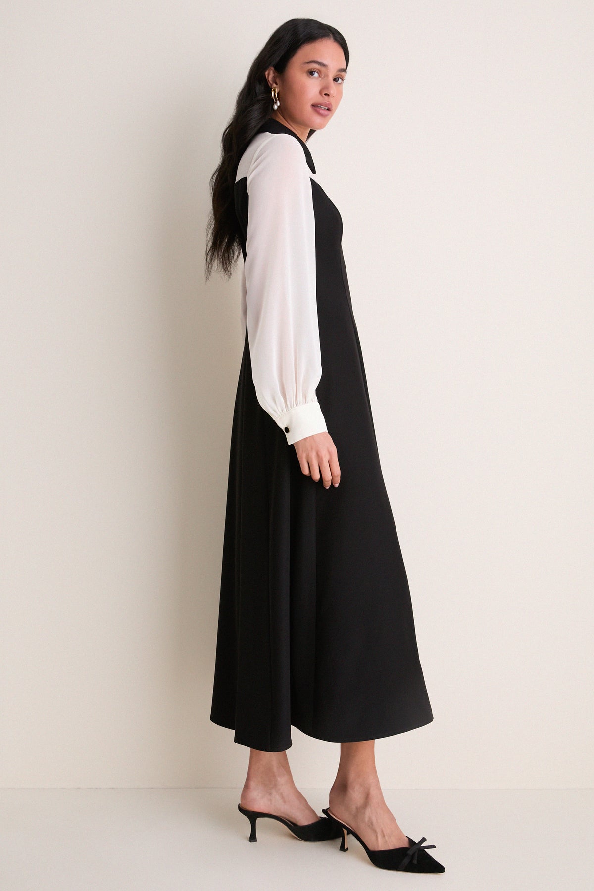 Black and Ivory Riva Tuxedo Dress