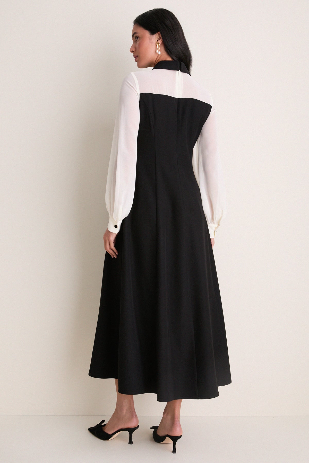 Black and Ivory Riva Tuxedo Dress