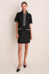 Black Tweed Embellished Ophelia Dress