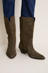 Dark Olive Suede Wilson Cowboy Boots
