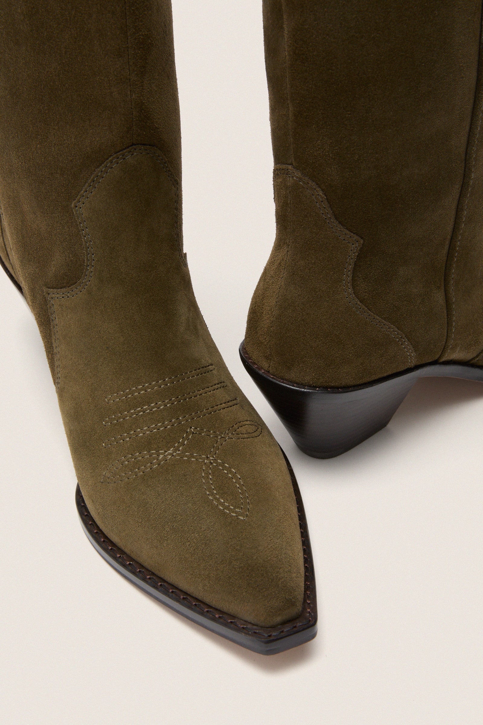 Dark Olive Suede Wilson Cowboy Boots