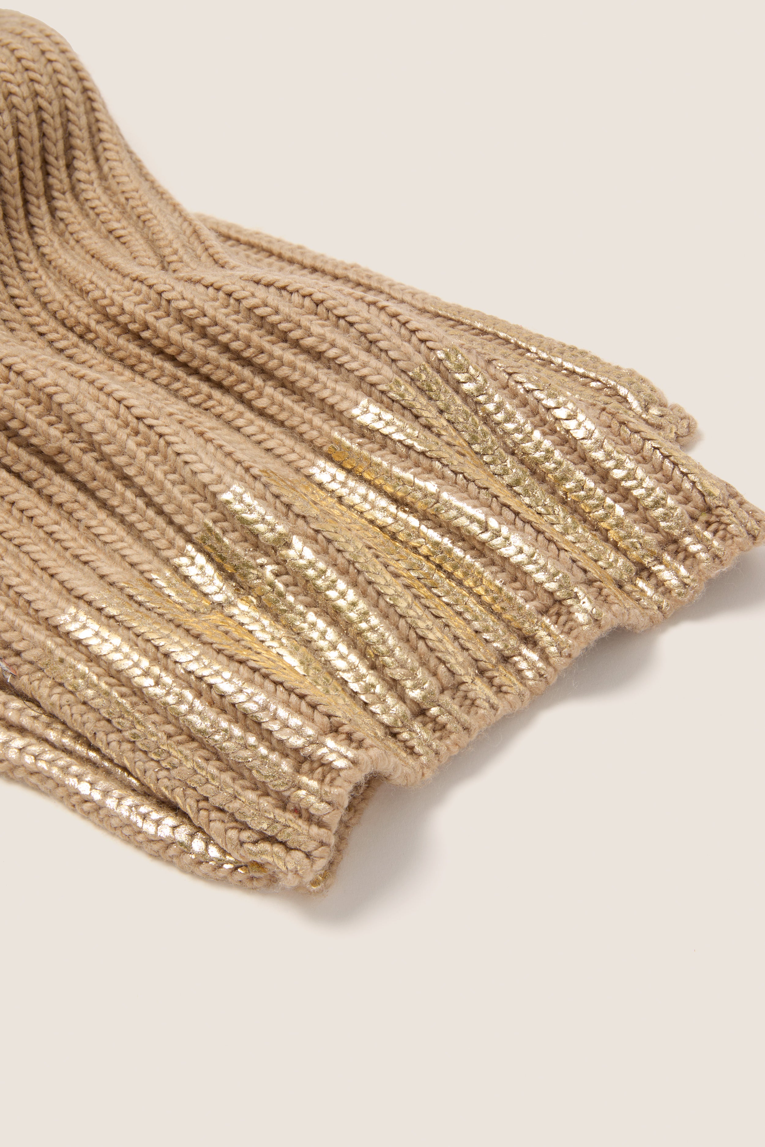 Gold Metallic Scarf and Mittens Set