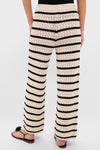 Effortlessly chic, the Black & Tan Stripe Portimao Pants feature a classic wide-leg design with a fun pointelle knit, perfect for high-end coastal style.