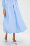 Ice Blue Mixed-Media Michaela Midi Dress