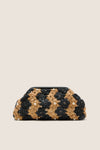 Natural and Black Briar Flower Clutch