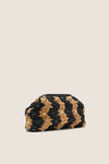 Natural and Black Briar Flower Clutch
