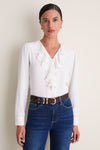 Coconut Ruffle Eileen Button Down Shirt