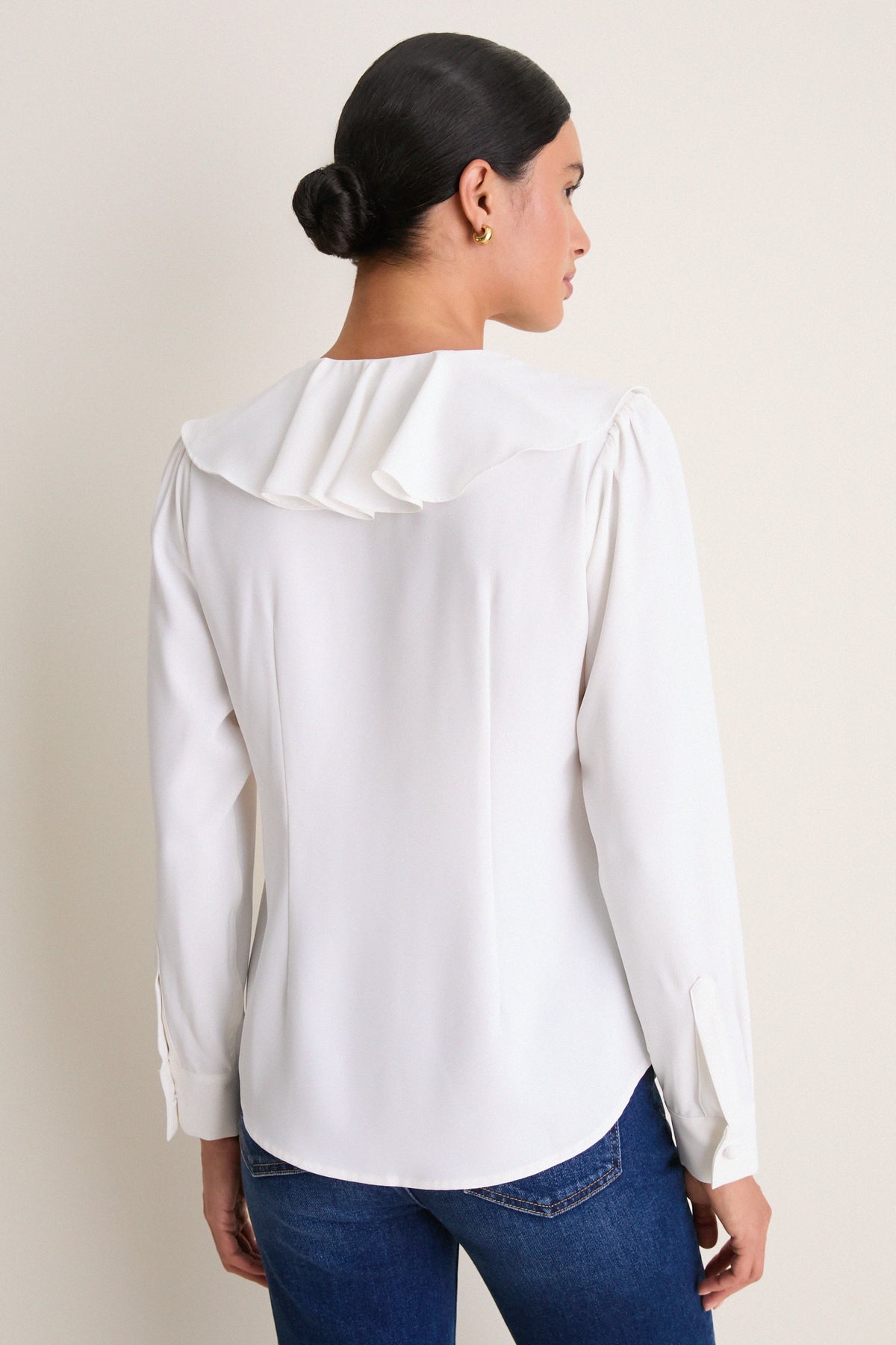 Coconut Ruffle Eileen Button Down Shirt