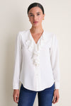 Coconut Ruffle Eileen Button Down Shirt
