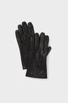 Black Short Leather Gloves