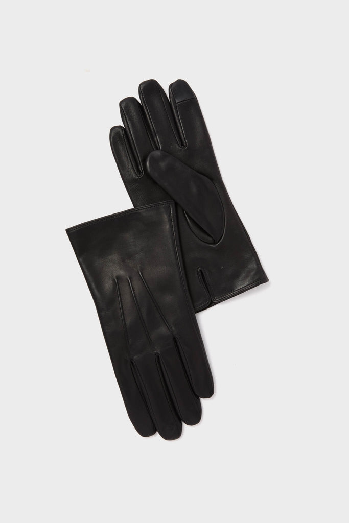 Black Short Leather Gloves