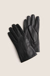 Black Short Leather Gloves