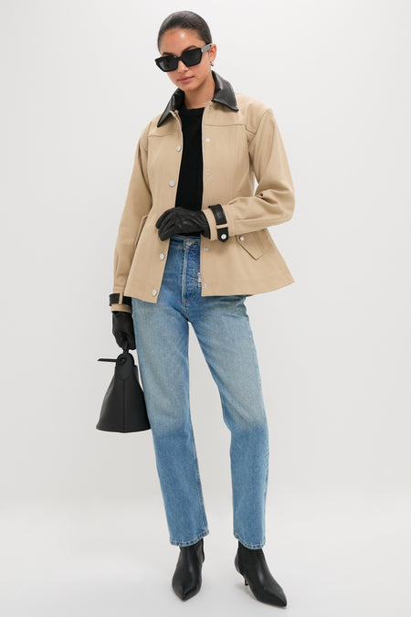 Black Short Leather Gloves