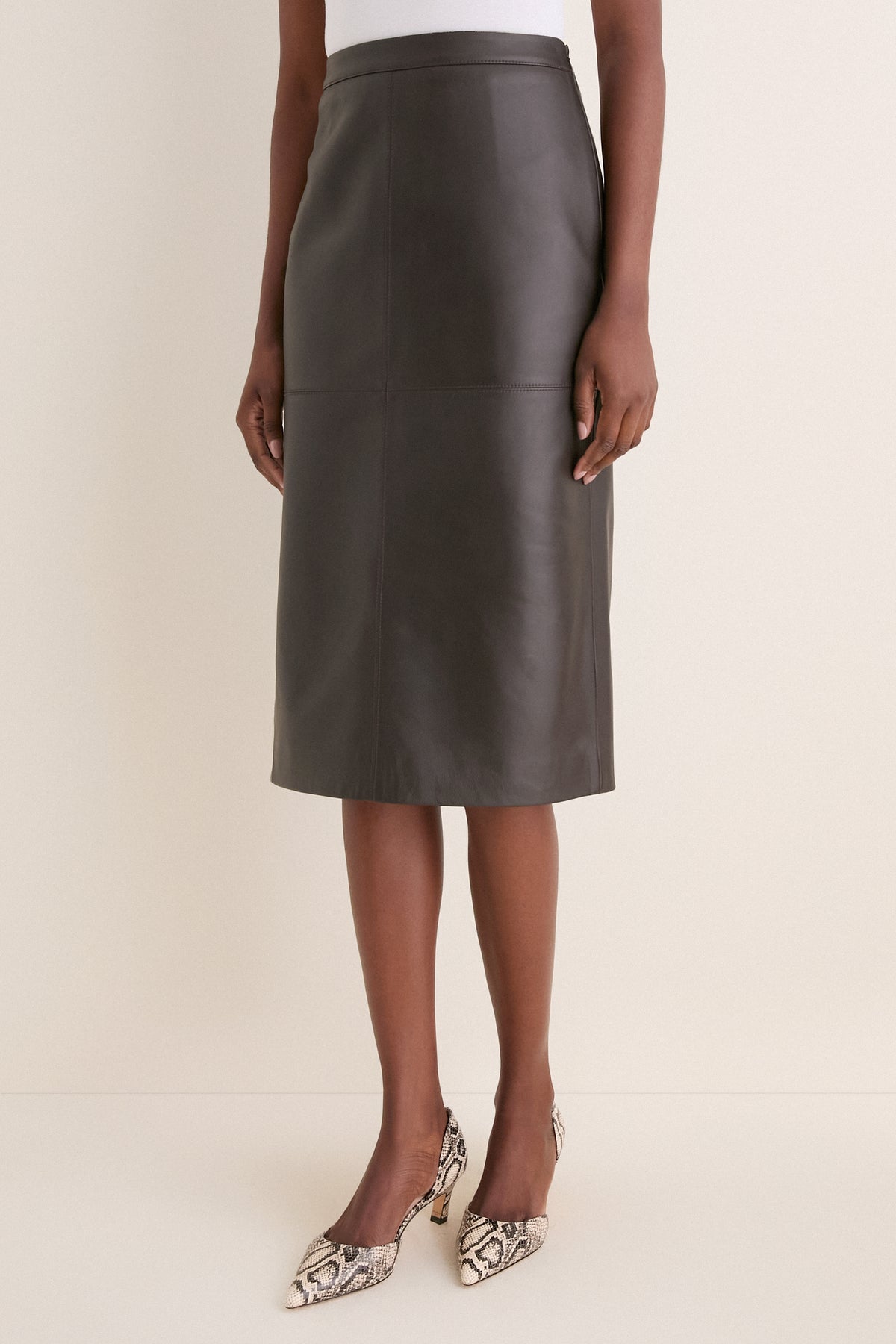 Demitasse Leather Elene Midi Skirt
