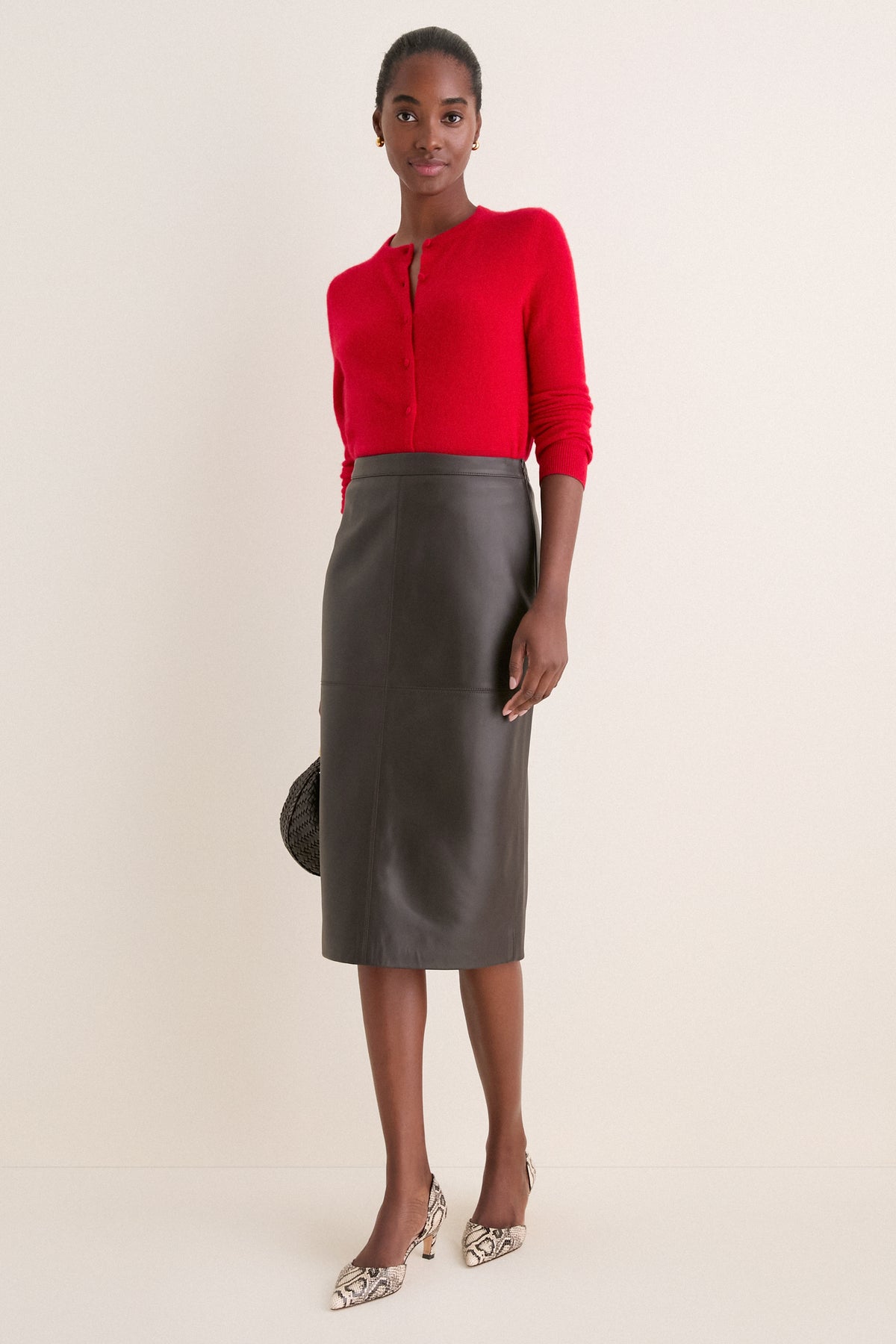 Demitasse Leather Elene Midi Skirt