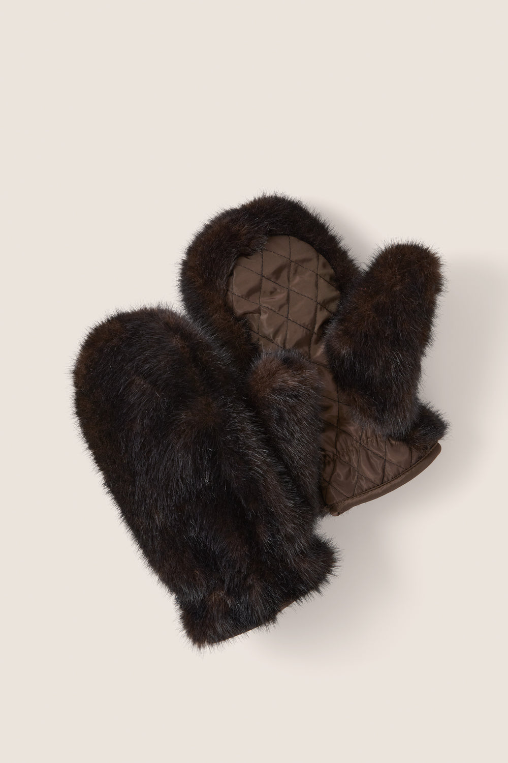 Brown Fur Mittens