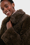 Dark Brown Shearling Kenzia Jacket