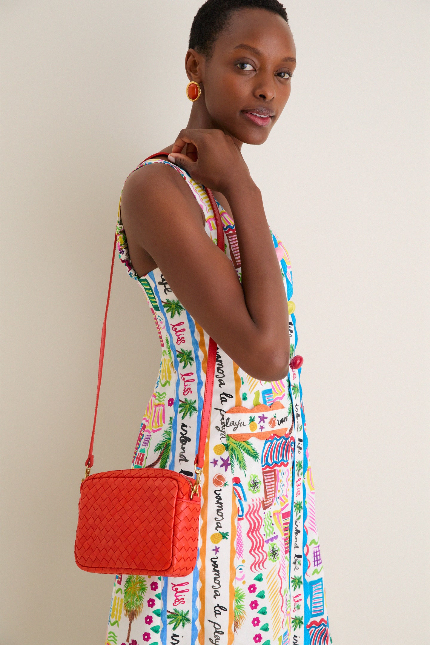 Bright Poppy Midi Sac