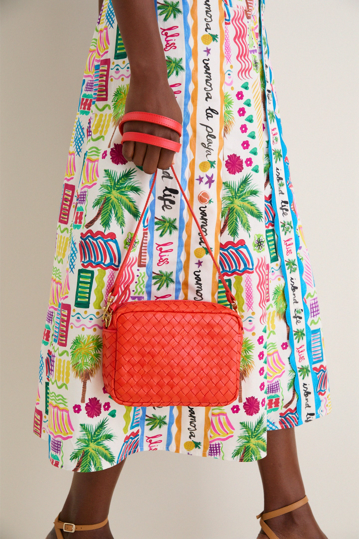 Bright Poppy Midi Sac