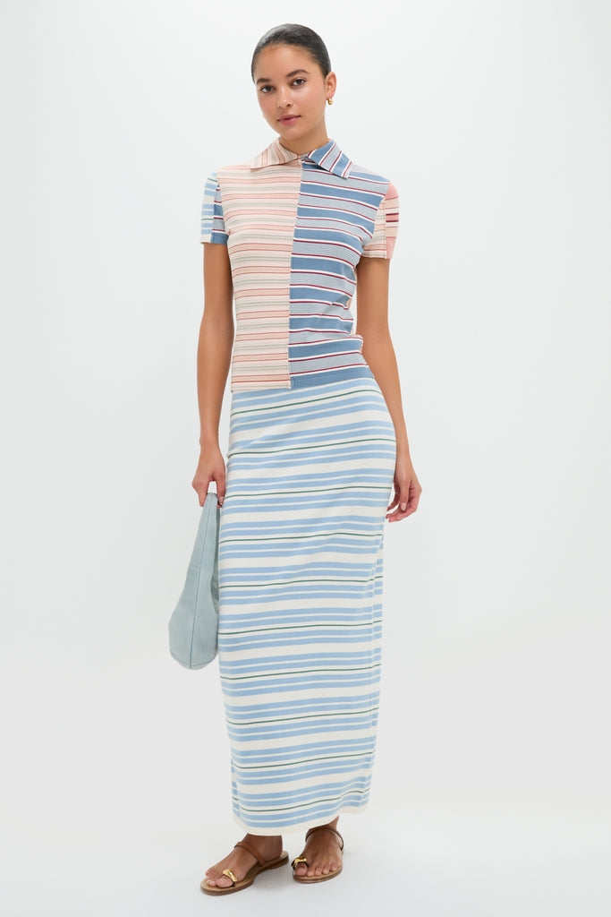 Multicolor Stripe Midi Skirt