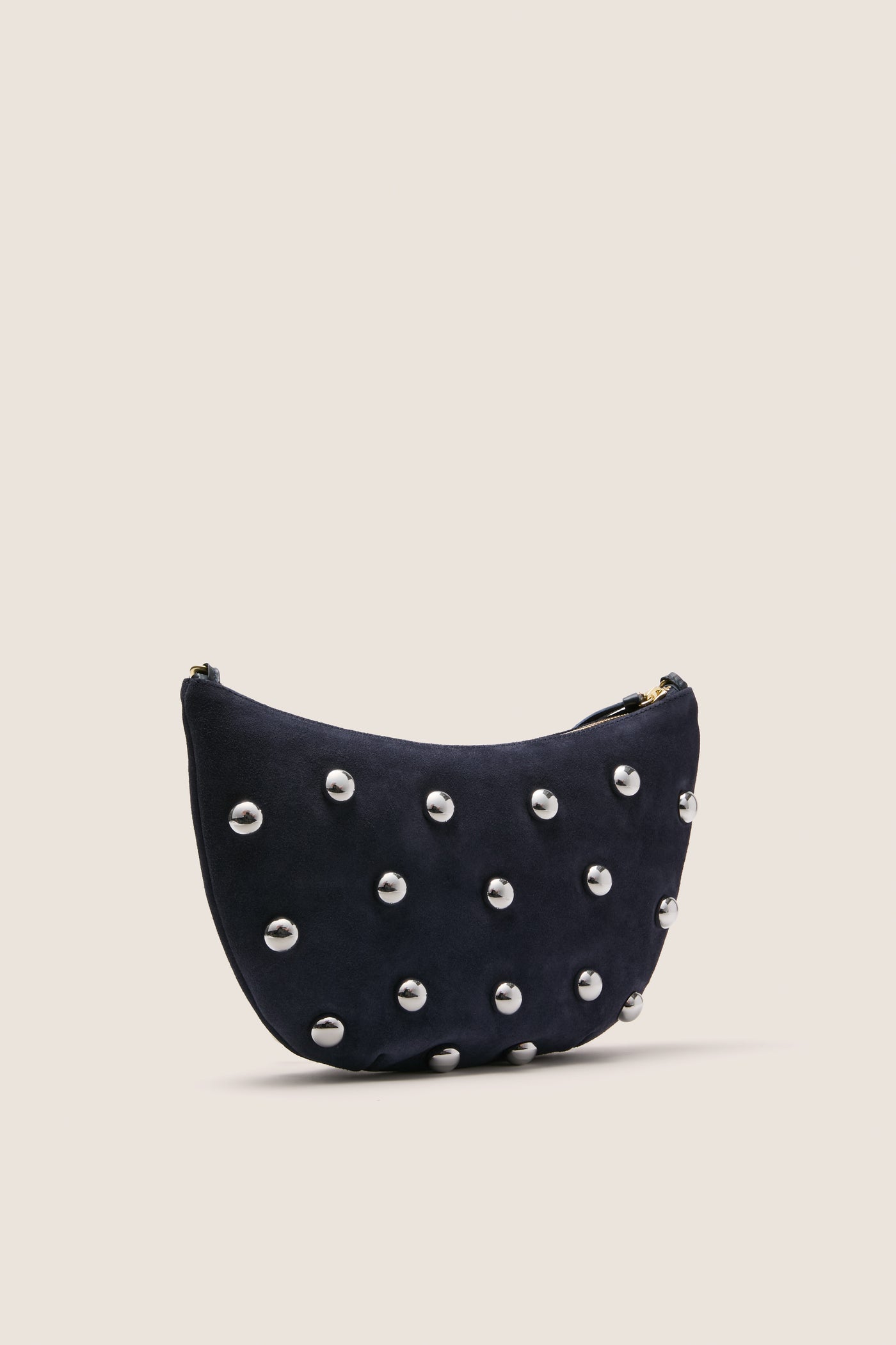 Navy Suede Lune Bag