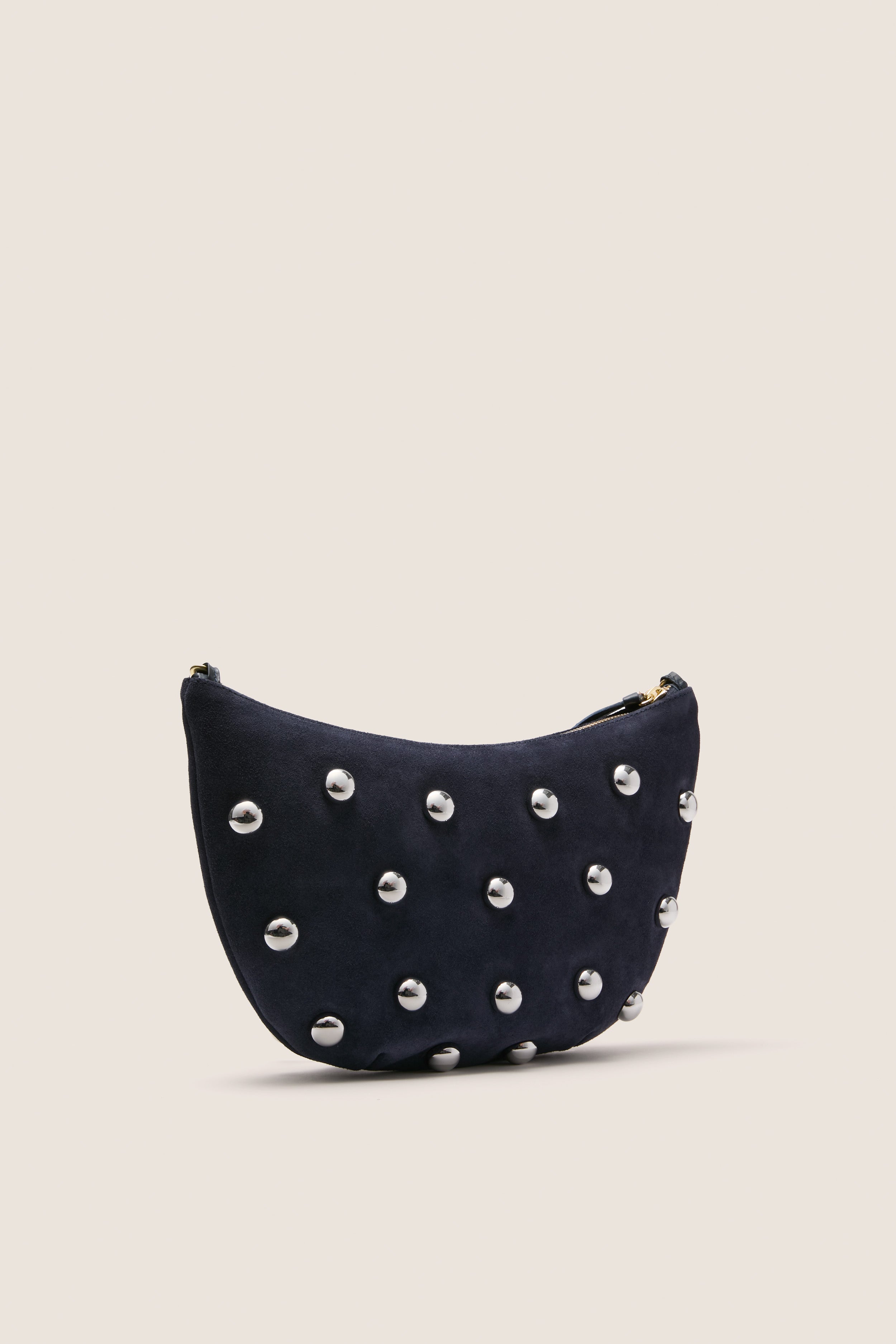 Navy Suede Lune Bag
