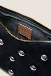Navy Suede Lune Bag