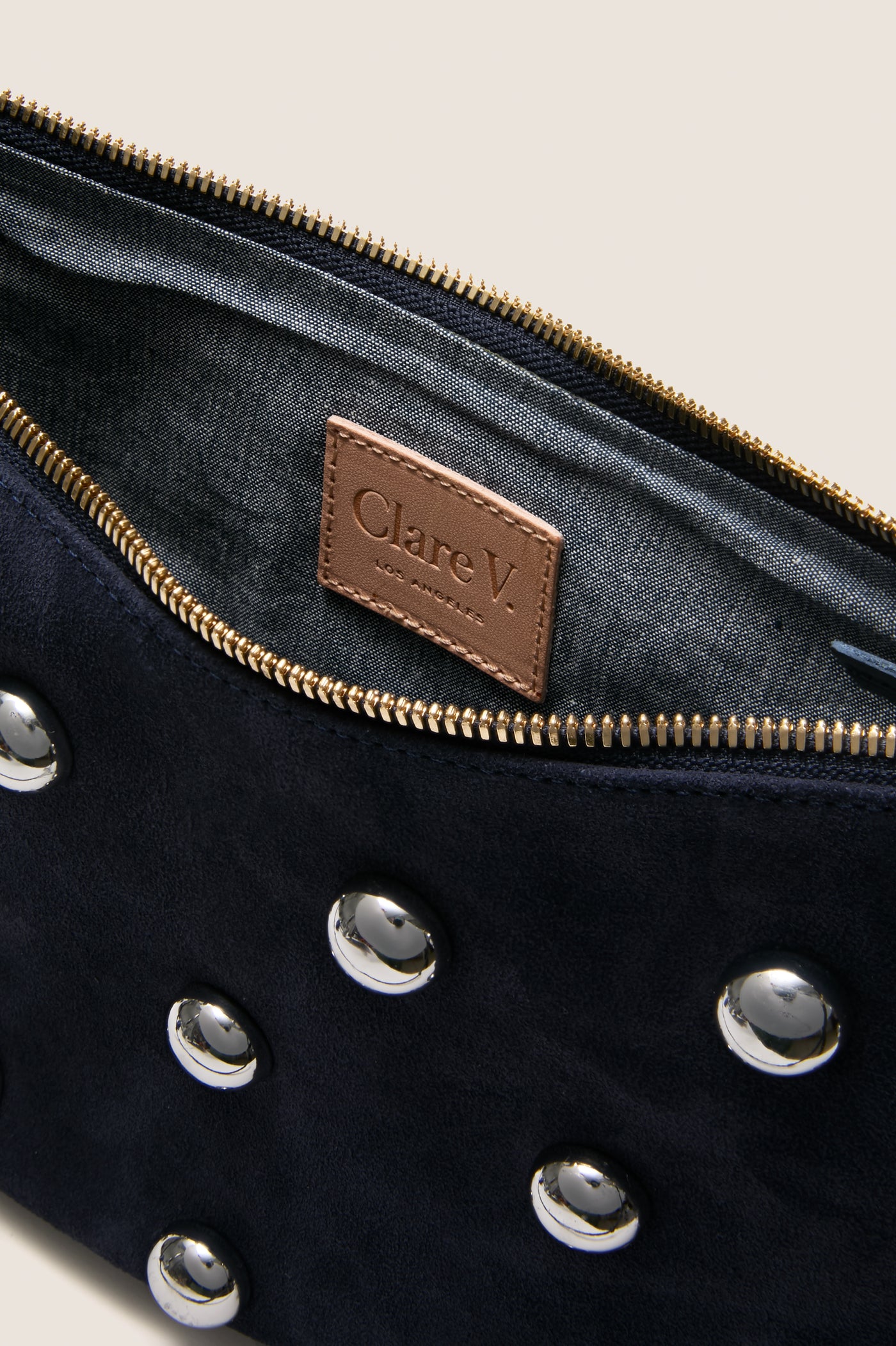Navy Suede Lune Bag