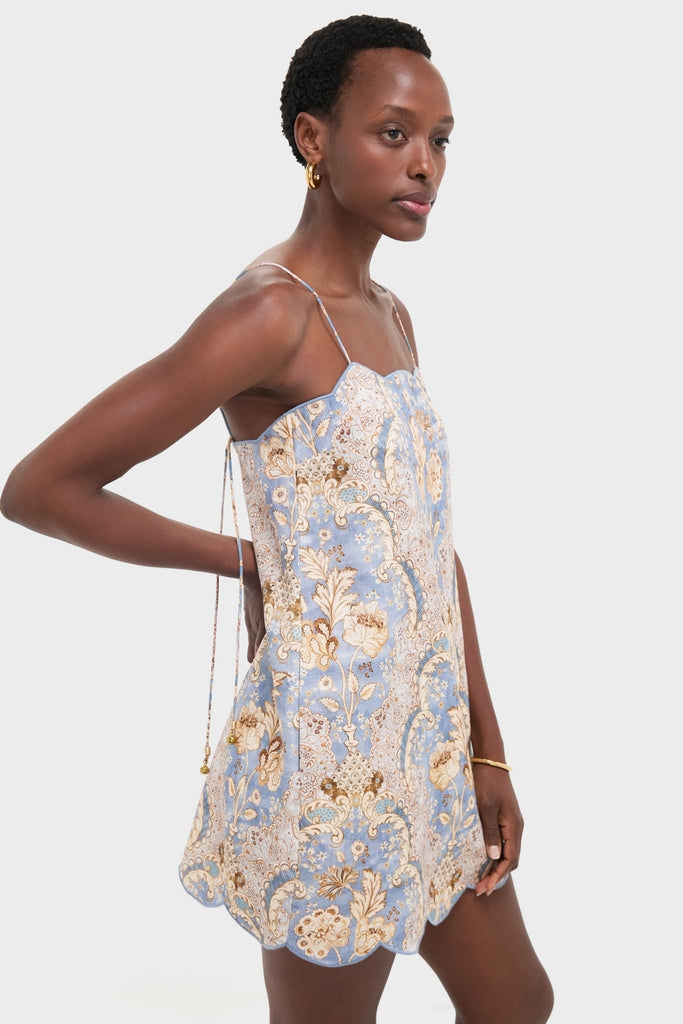 zimmermann acacia scallop mini dress Damask Denim Daylight Scallop Mini Dress