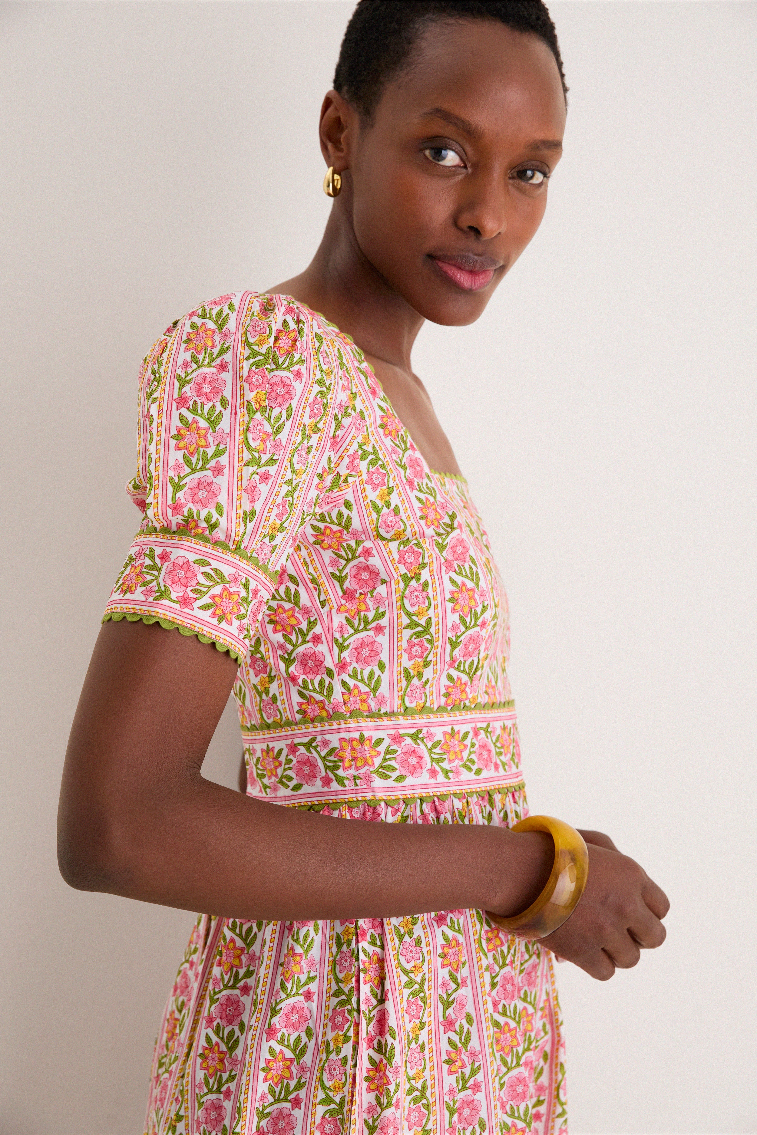 pink city prints evelyn dress Moghul Border Evelyn Dress