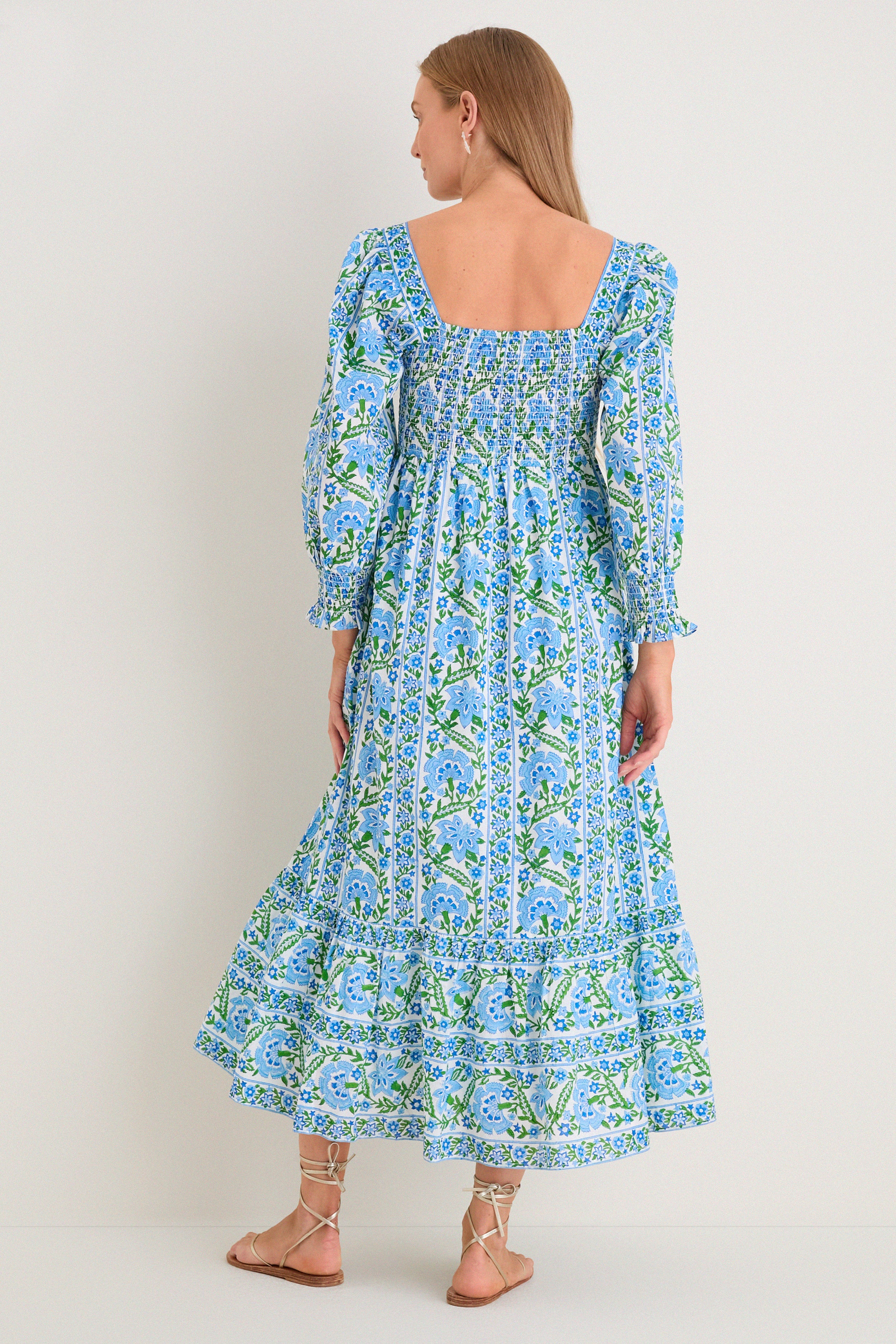 Sapphire Border Lucia Dress | Pink City Prints