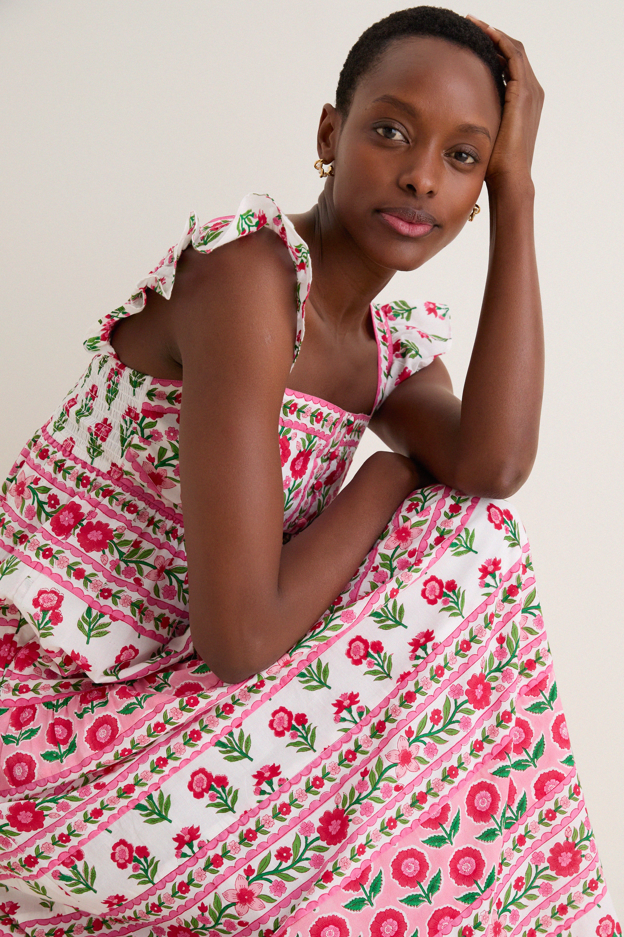 Rose Folk Lucia Dress | Pink City Prints