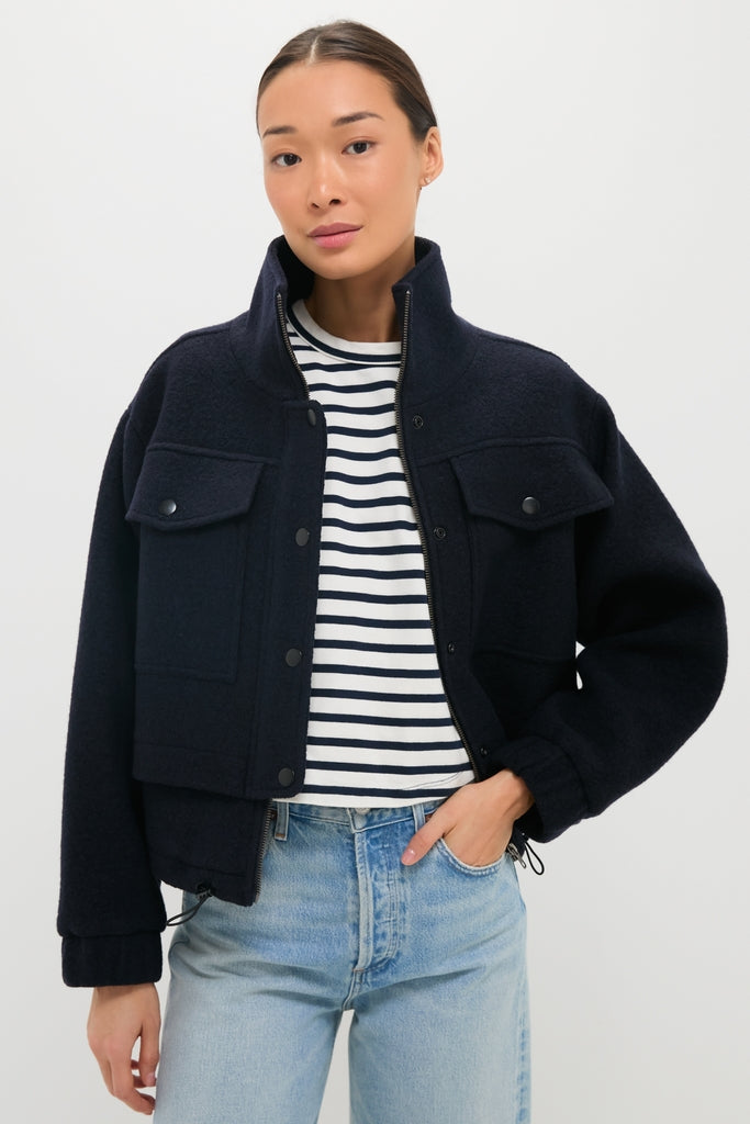 Midnight Selva Cropped Bomber | Apiece Apart