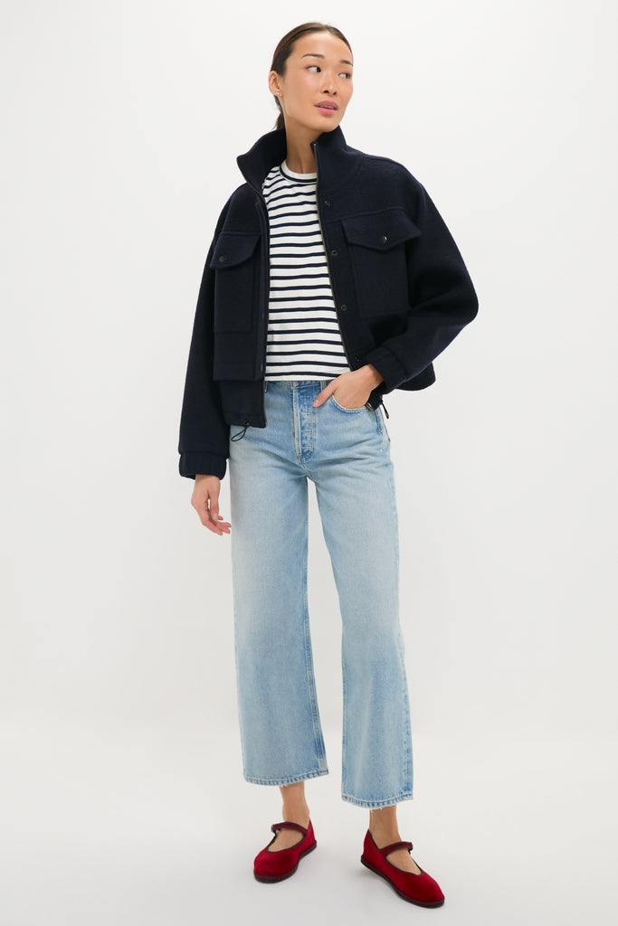 Midnight Selva Cropped Bomber | Apiece Apart