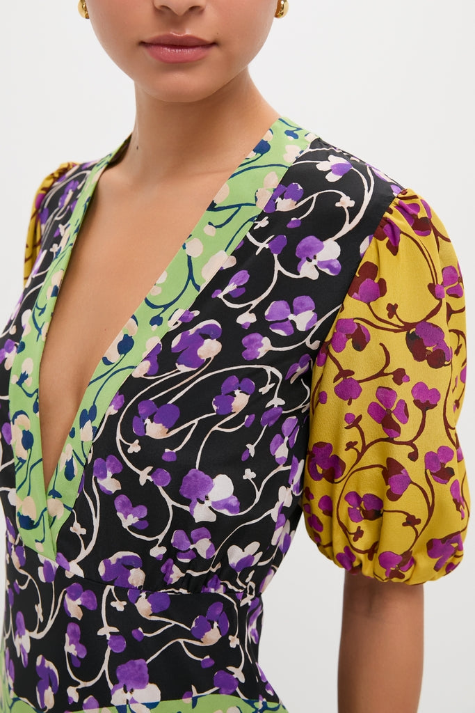 Honeysuckle Tricolor Placee Marlene Dress