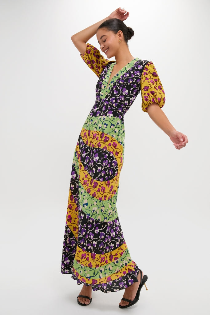 Honeysuckle Tricolor Placee Marlene Dress