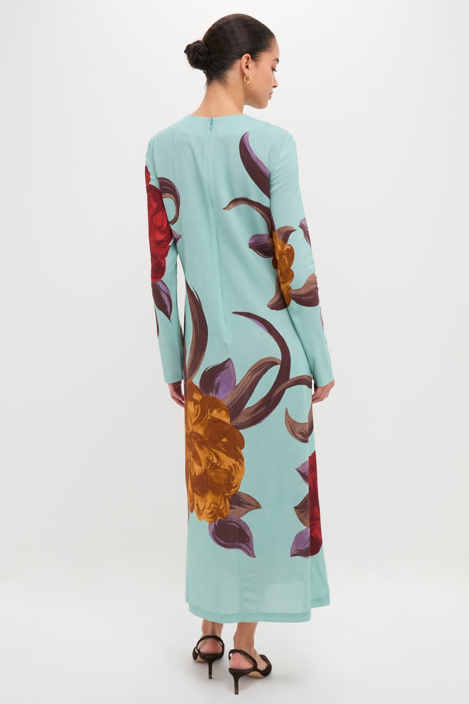 Peony Placee Long Sleeve Swing Dress