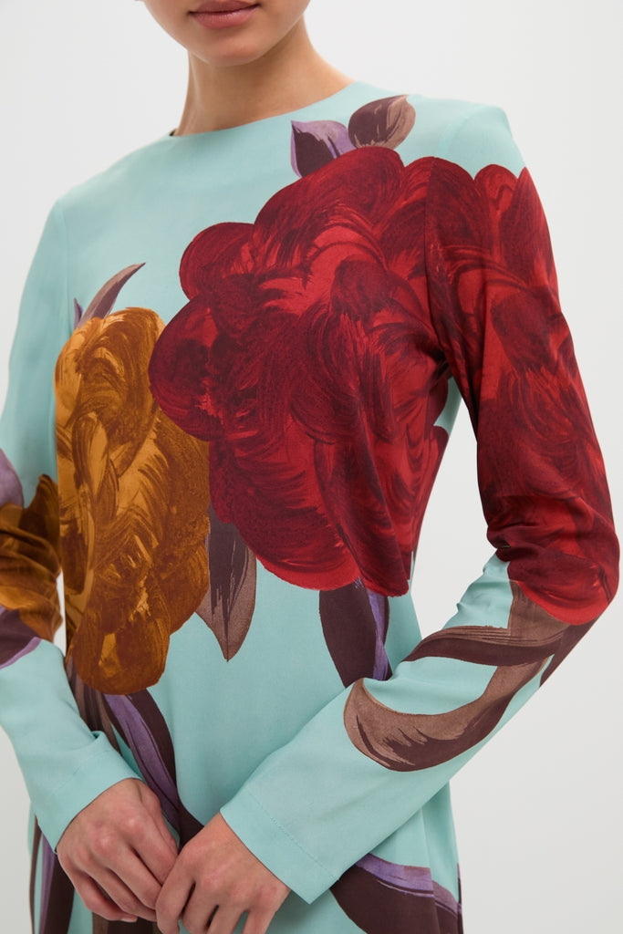 Peony Placee Long Sleeve Swing Dress