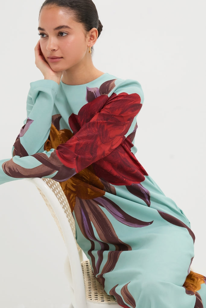 Peony Placee Long Sleeve Swing Dress