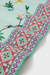 Zooflora Placee Foulard 90x90 Scarf: A classic, high-end cotton voile accessory with effortless, fun floral and geometric motifs, perfect for diverse, stylish year-round uses.