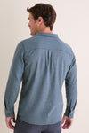 Navy Green Gingham Stretch Selvage Shirt