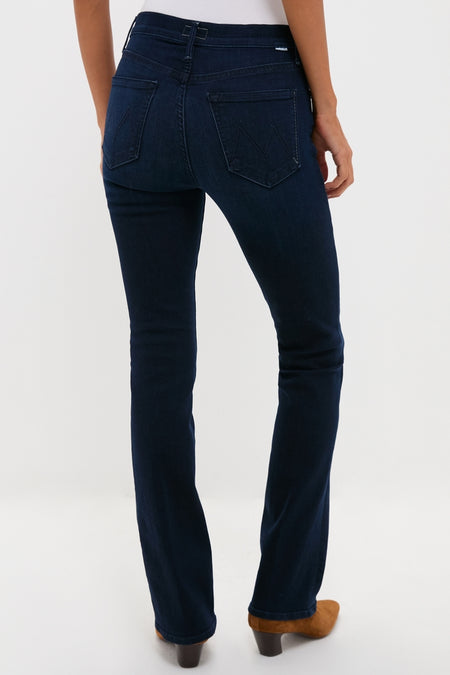 Karaoke in Kyoto The Mid Rise Smokin Skimp jeans, classic slim-fit with subtle stitching, paired effortlessly with brown suede ankle boots for a high-end, fun look.