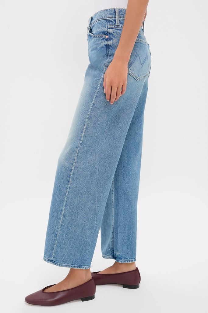Folk Star The Dodger Flood jeans: classic, high-waisted, wide-leg cropped style paired with effortless burgundy slip-on shoes, embodying a fun, high-end look.