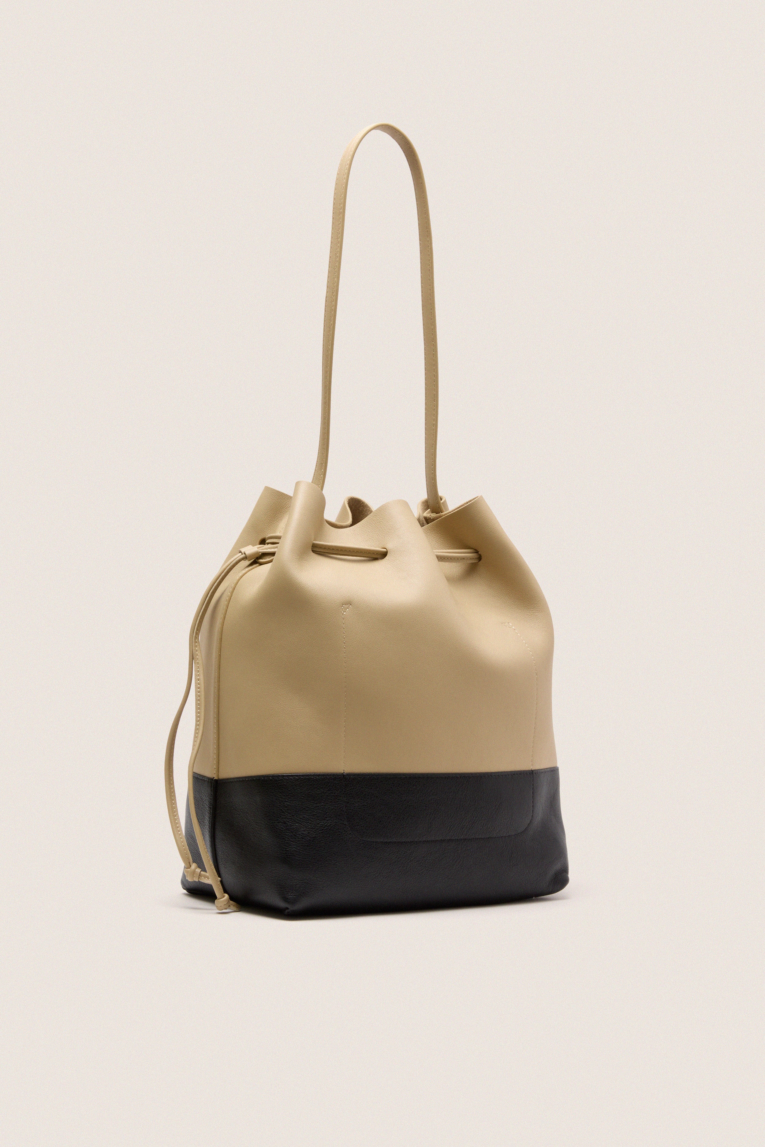 Khaki and Black Cabas Bucket