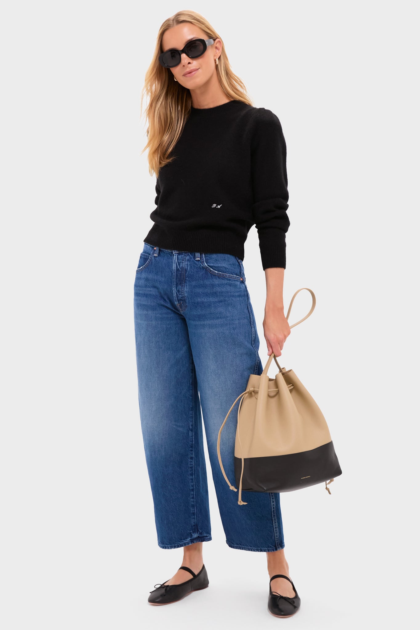 Khaki and Black Cabas Bucket