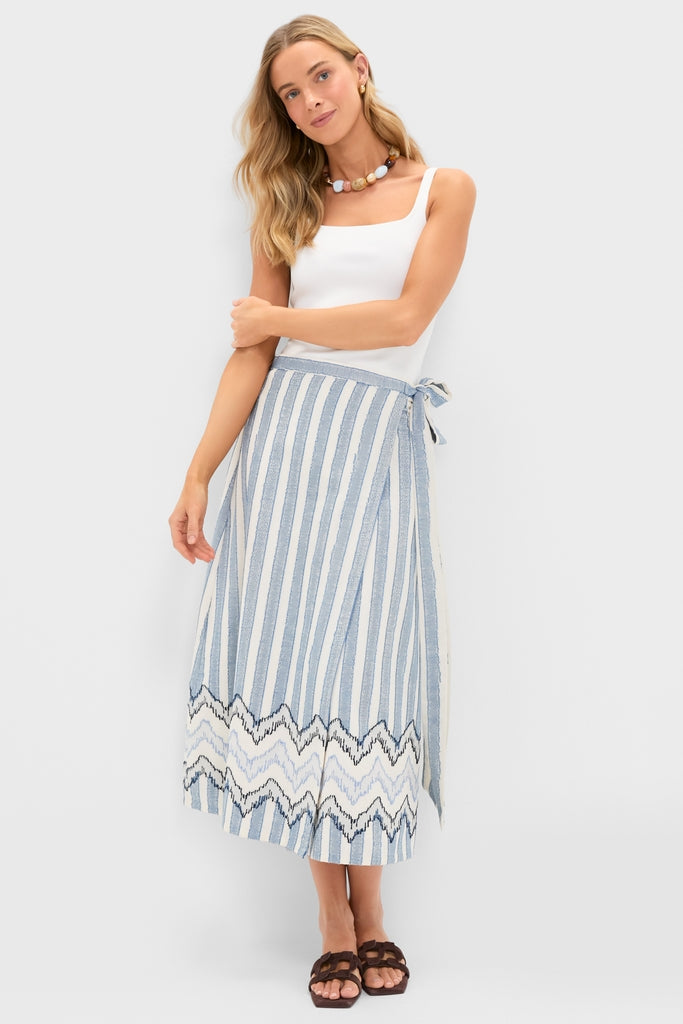 Harbour Stripe Jacquard Maya Wrap Skirt