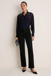 Navy Embellished Sheer Alysse Blouse