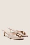 Puff Cream Leather Ave Mules